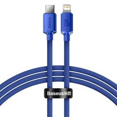 Кабель для быстрой зарядки Baseus Crystal Shine Series USB Type C to Lightning 20 Вт 1,2 м, синий (CAJY000203) цена и информация | Borofone 43757-uniw | kaup24.ee