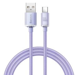 Baseus crystal shine series fast charging data cable USB Type A to USB Type C100W 1,2m purple (CAJY000405) цена и информация | Кабели для телефонов | kaup24.ee