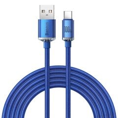 Baseus crystal shine series fast charging data cable USB Type A to USB Type C 100W 2m blue (CAJY000503) цена и информация | Кабели для телефонов | kaup24.ee