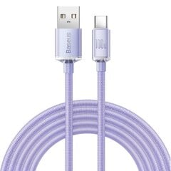 Baseus crystal shine series fast charging data cable USB Type A to USB Type C 100W 2m purple (CAJY000505) цена и информация | Кабели для телефонов | kaup24.ee