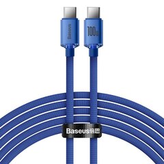 Baseus Crystal Shine Series cable USB cable for fast charging and data transfer USB Type C - USB Type C 100W 2m blue (CAJY000703) цена и информация | Кабели для телефонов | kaup24.ee