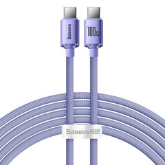 Baseus Crystal Shine Series cable USB cable for fast charging and data transfer USB Type C - USB Type C 100W 2m purple (CAJY000705) цена и информация | Кабели для телефонов | kaup24.ee