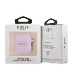 Airpods ümbris silikoonist Guess 4G Charm sobib Airpods 1 / 2, lilla hind ja info | Kõrvaklappide tarvikud | kaup24.ee