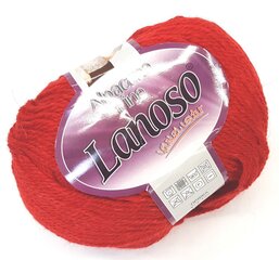 Kudumislõng Lanos Alpacana Fine 100g; värv punane 956RA hind ja info | Kudumistarvikud | kaup24.ee