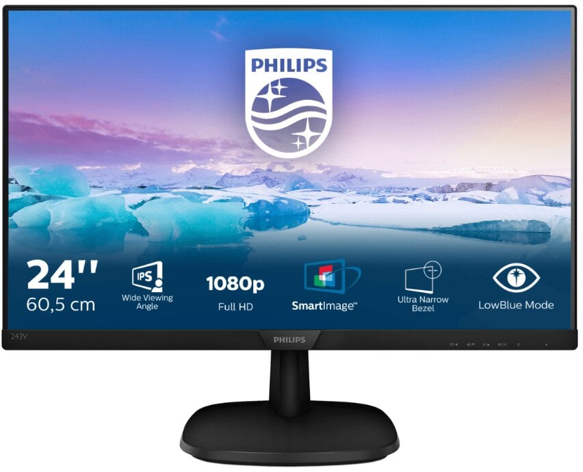 Philips V Line Full HD LCD 243V7QDSB/00 цена и информация | Monitorid | kaup24.ee