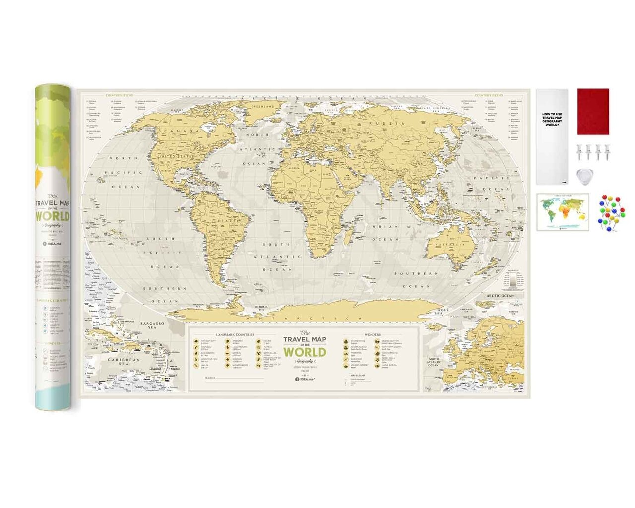 Kraabitav reisikaart Geograghy World цена и информация | Maailmakaardid | kaup24.ee