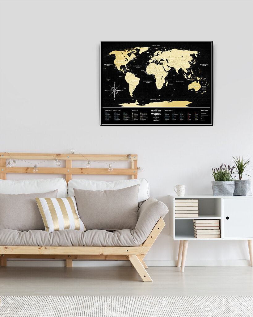 Kraabitav maailmakaart Black World цена и информация | Maailmakaardid | kaup24.ee