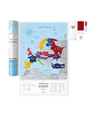 Kraabitav Euroopa kaart Silver Europe цена и информация | Карты мира | kaup24.ee