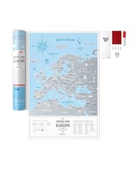 Стираемая карта путешествий Travel Map Silver Europe цена и информация | Карты мира | kaup24.ee