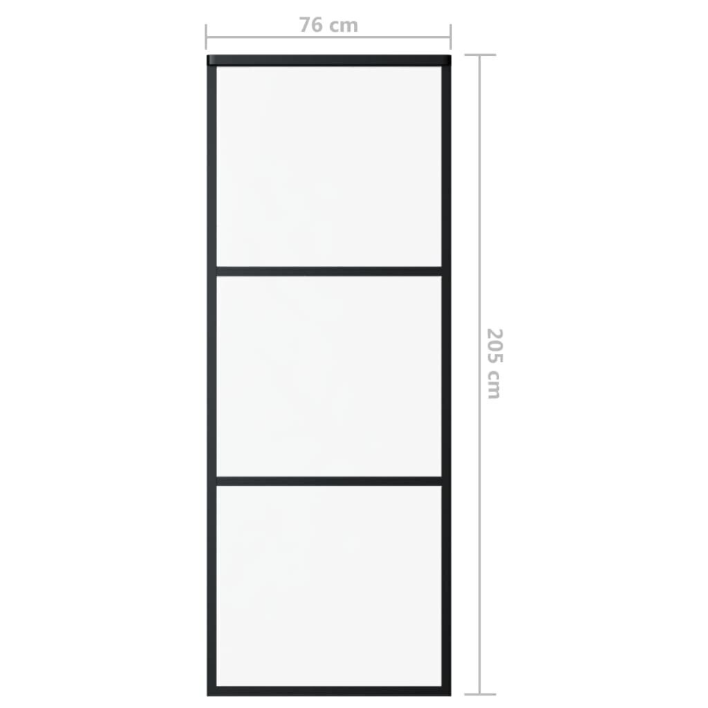 vidaXL liuguks riistvarakomplektiga, ESG klaas ja alumiinium, 76 x 205cm hind ja info | Siseuksed | kaup24.ee