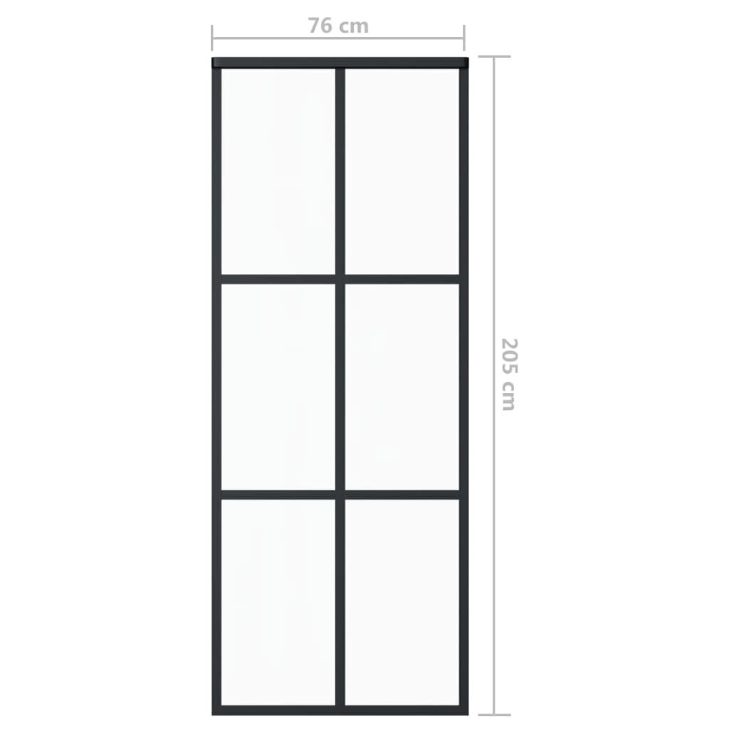 vidaXL liuguks riistvarakomplektiga, ESG klaas ja alumiinium, 76 x 205cm hind ja info | Siseuksed | kaup24.ee