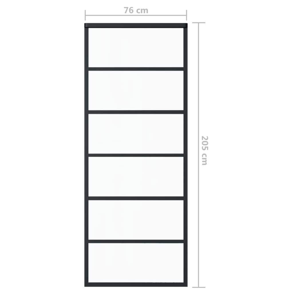 vidaXL liuguks riistvarakomplektiga, ESG klaas ja alumiinium, 76 x 205cm цена и информация | Siseuksed | kaup24.ee