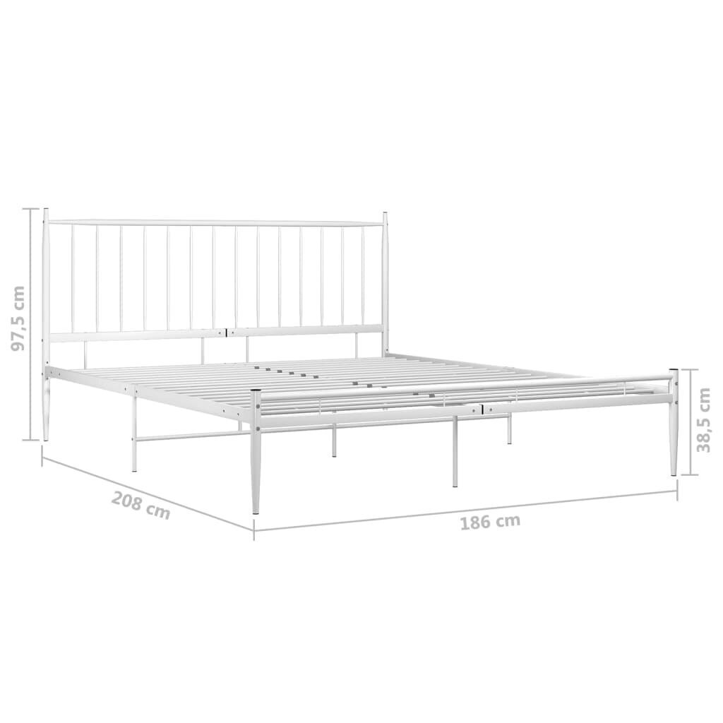 vidaXL voodiraam, valge, metall, 180 x 200 cm hind ja info | Voodid | kaup24.ee