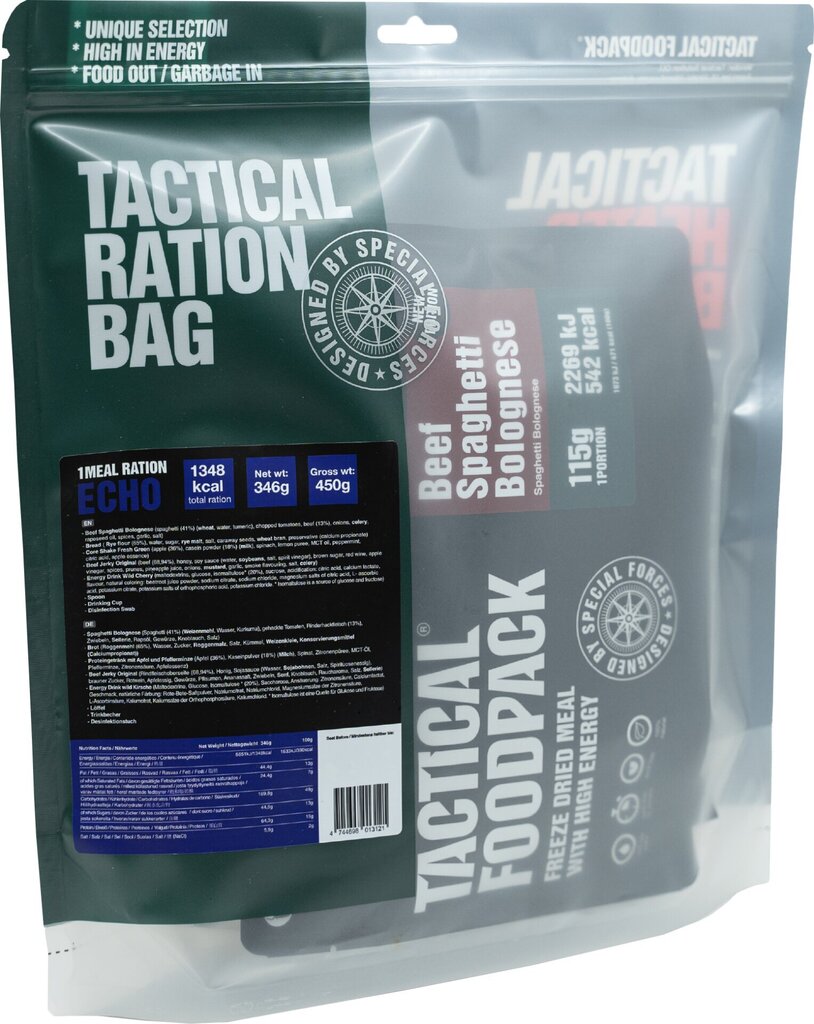 MRE Ratsioon ECHO 1 toidukord 346g, Tactical Foodpack цена и информация | Valmistoit | kaup24.ee