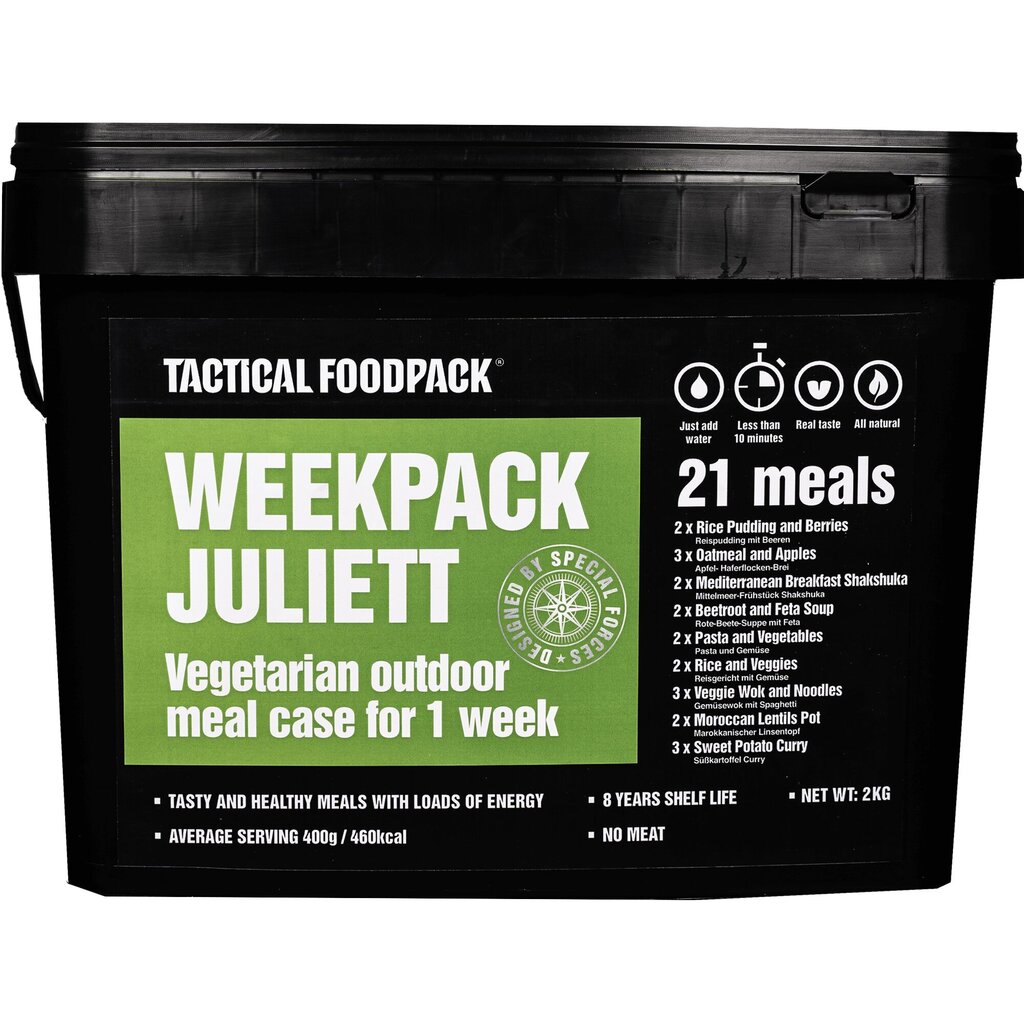 Nädala toiduvarukomplekt lihata Vegan WeekPack Juliett 2010g, Tactical Foodpack hind ja info | Valmistoit | kaup24.ee