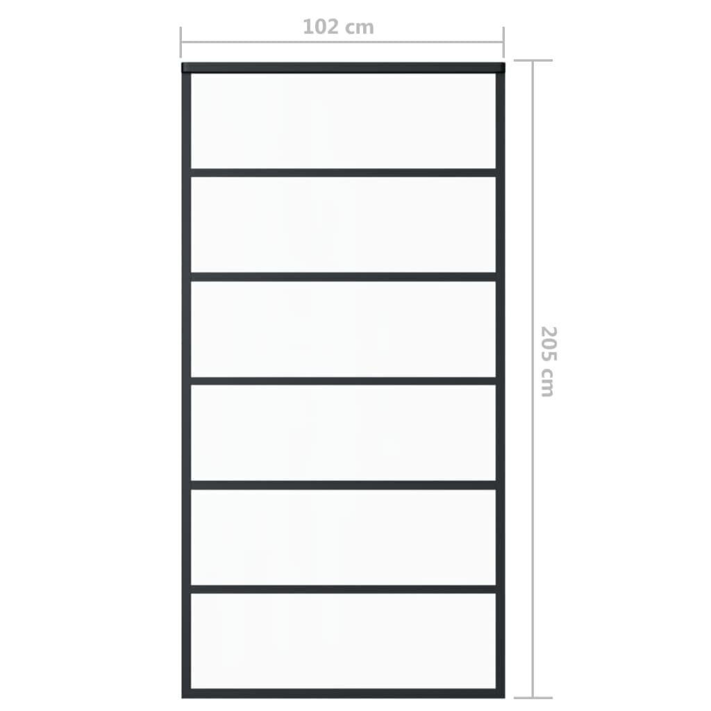 vidaXL liuguks riistvarakomplektiga, ESG klaas, alumiinium, 102 x 205cm hind ja info | Siseuksed | kaup24.ee