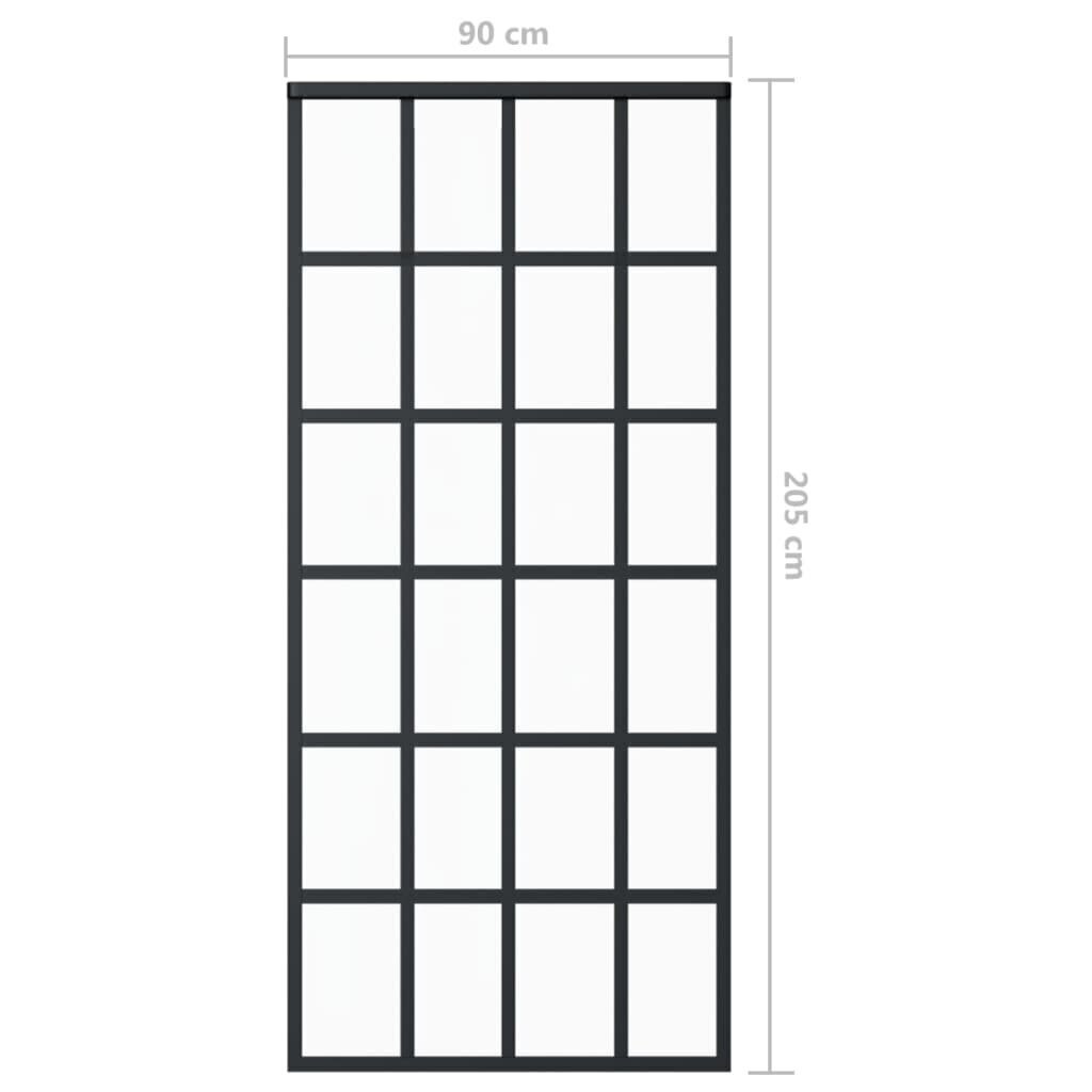 vidaXL liuguks riistvarakomplektiga, ESG klaas ja alumiinium, 90x205cm цена и информация | Siseuksed | kaup24.ee