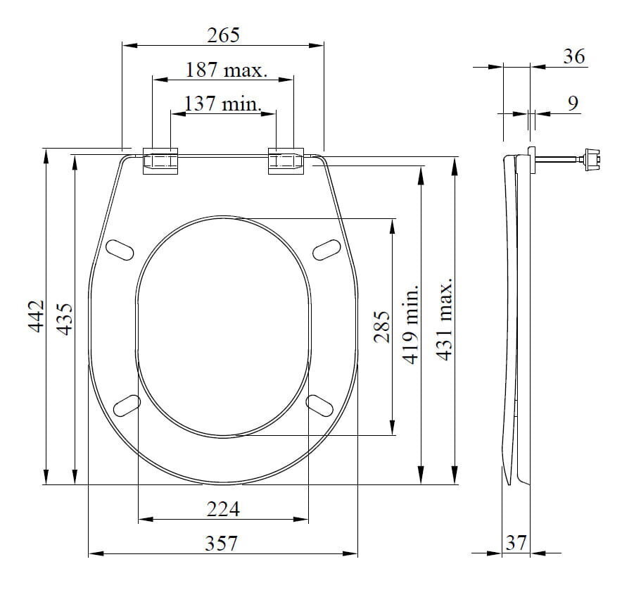 Universaalne prill-laud 435x357x37 mm, polüpropüleen, punane цена и информация | WC-poti tarvikud | kaup24.ee