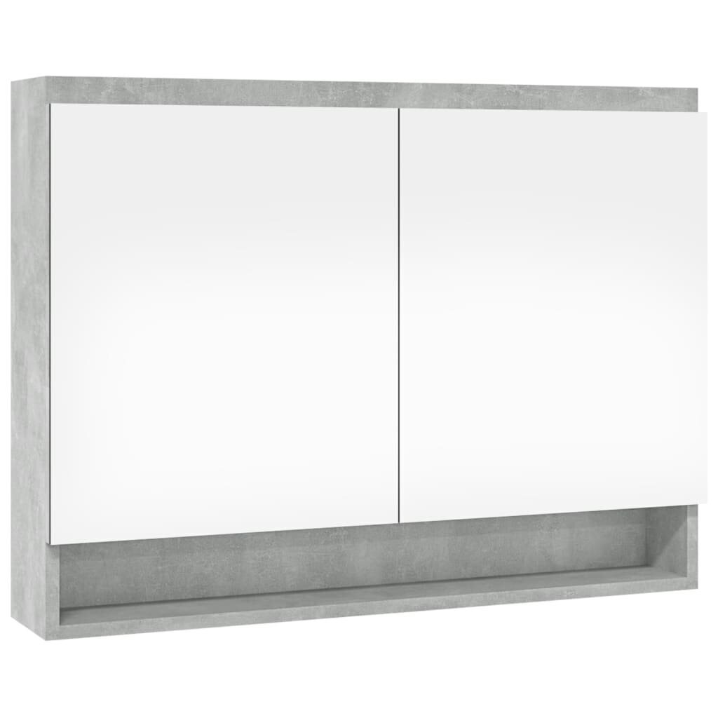 vidaXL vannitoa peegelkapp, 80 x 15 x 60 cm, MDF, betoonhall цена и информация | Vannitoakapid | kaup24.ee