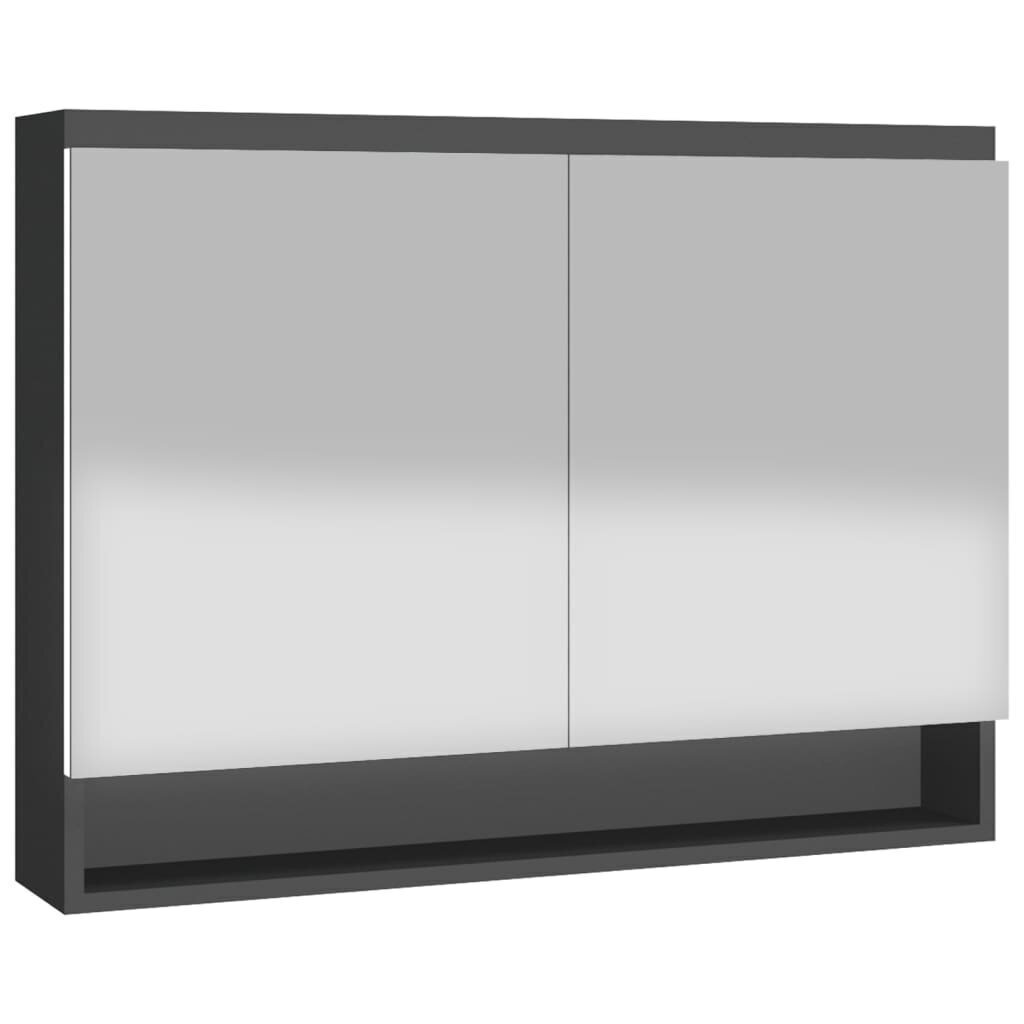 vidaXL vannitoa peegelkapp, 80 x 15 x 60 cm, MDF, antratsiit hind ja info | Vannitoakapid | kaup24.ee