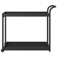 vidaXL baarikäru, must, 100x45x83 cm, polürotang hind ja info | Söögilaua toolid, köögitoolid | kaup24.ee