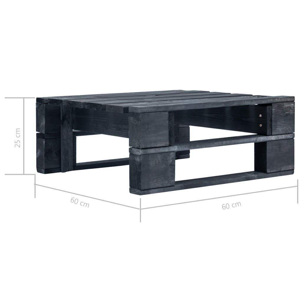vidaXL 6-osaline kaubaalustest mööbel patjadega, must, immutatud mänd hind ja info | Aiamööbli komplektid | kaup24.ee