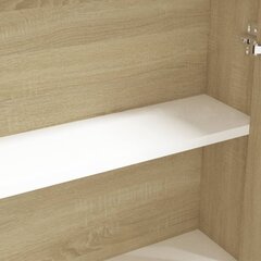 vidaXL vannitoa peegelkapp, 60 x 15 x 75 cm, MDF, valge ja tamm hind ja info | Vannitoakapid | kaup24.ee