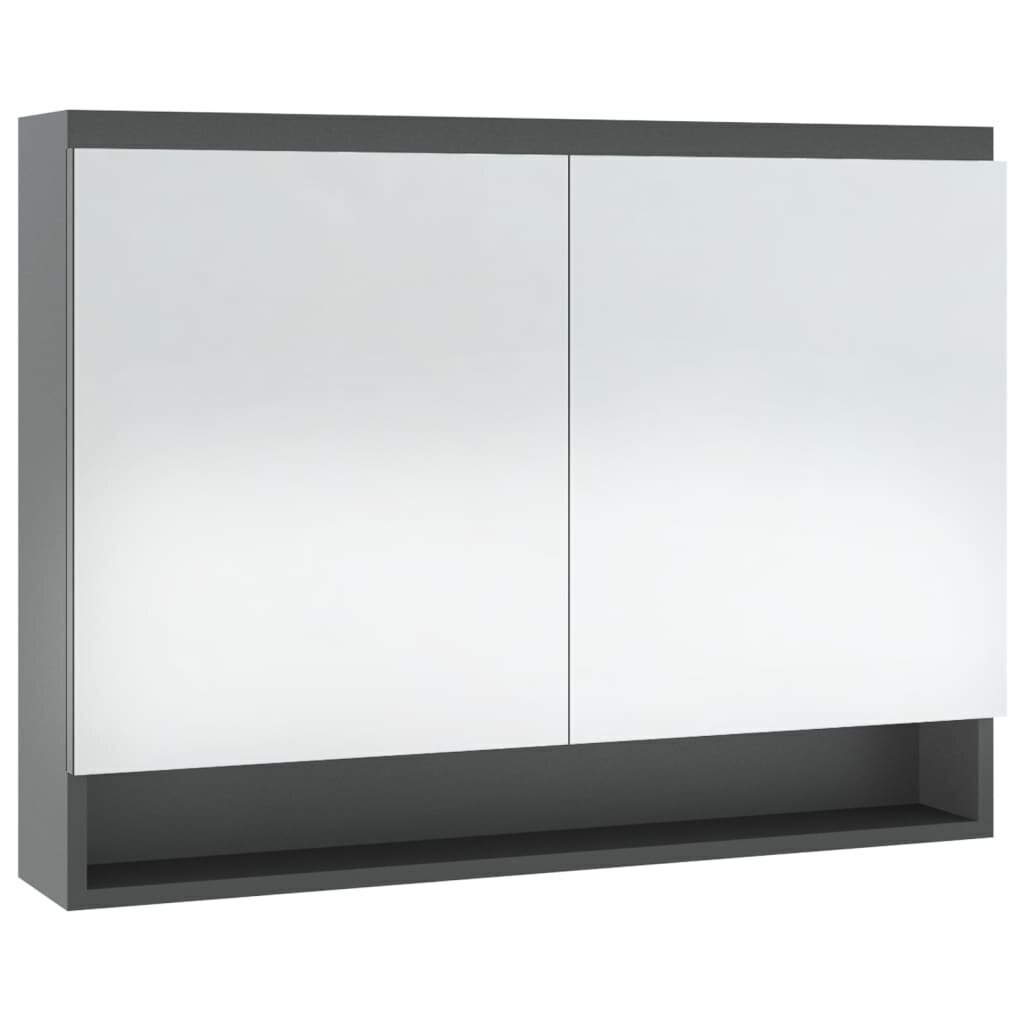 vidaXL vannitoa peegelkapp, 80 x 15 x 60 cm, MDF, hall hind ja info | Vannitoakapid | kaup24.ee