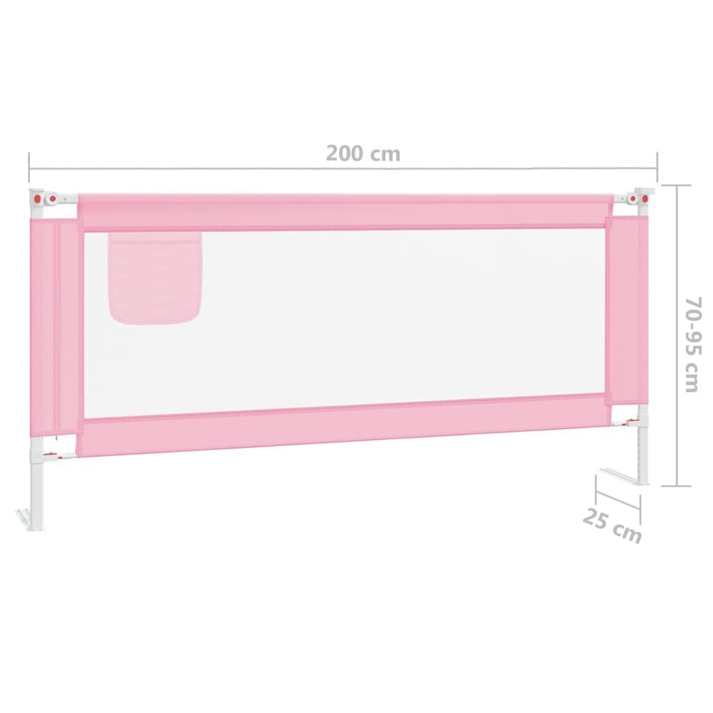 vidaXL voodipiire väikelapse voodile, roosa, 200 x 25 cm, kangas hind ja info | Laste ohutustarvikud | kaup24.ee