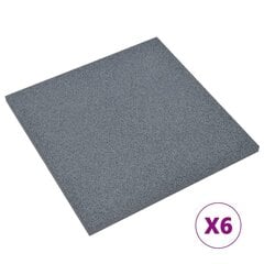 vidaXL põrandakaitsematid, 6 tk, kumm, 50 x 50 x 3 cm, hall цена и информация | Плитка на пол | kaup24.ee