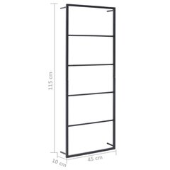 vidaXL rätikurest, must, 45 x 10 x 115 cm, teras цена и информация | Аксессуары для ванной комнаты | kaup24.ee