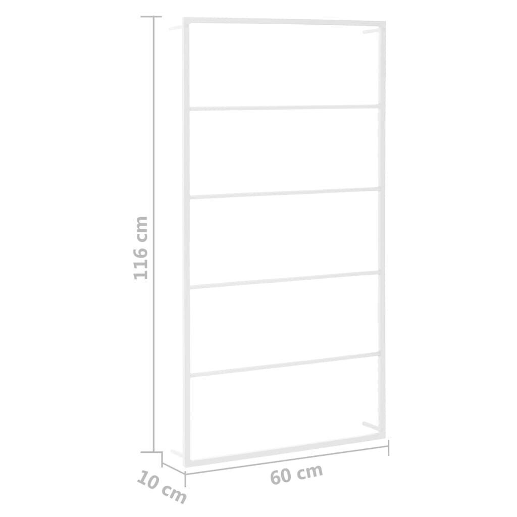 vidaXL rätikurest, valge, 60 x 10 x 116 cm, teras цена и информация | Vannitoa sisustuselemendid ja aksessuaarid | kaup24.ee