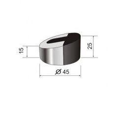 Uksetugi, kruvitav, d-45x25mm, hõbedane, Aspro hind ja info | Ukse hinged, tarvikud | kaup24.ee