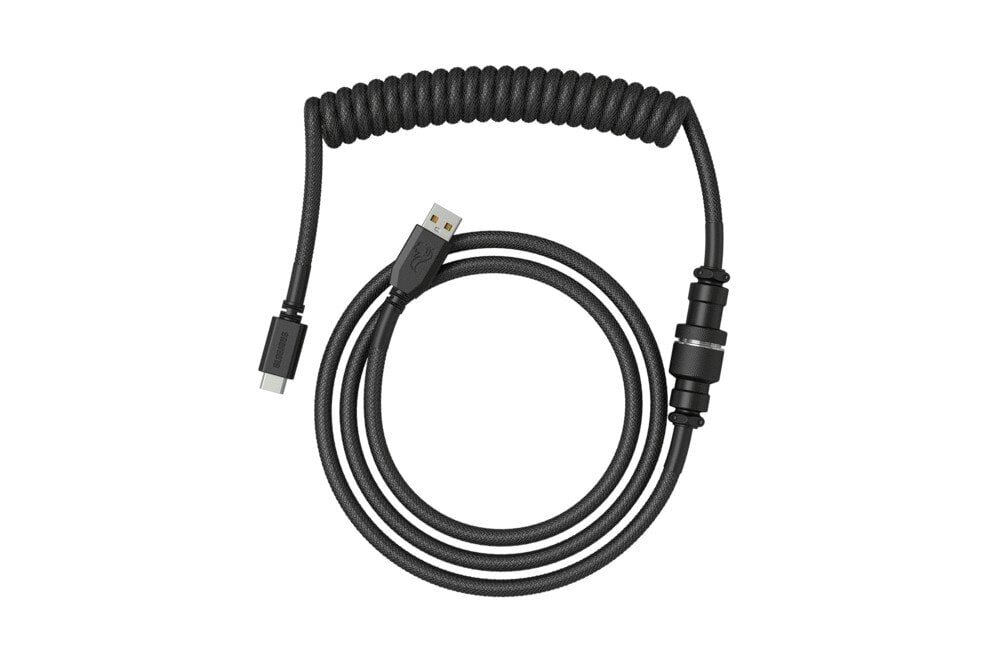 Glorious PC Gaming Race Coiled Cable, USB-C to USB-A, Must цена и информация | USB jagajad, adapterid | kaup24.ee