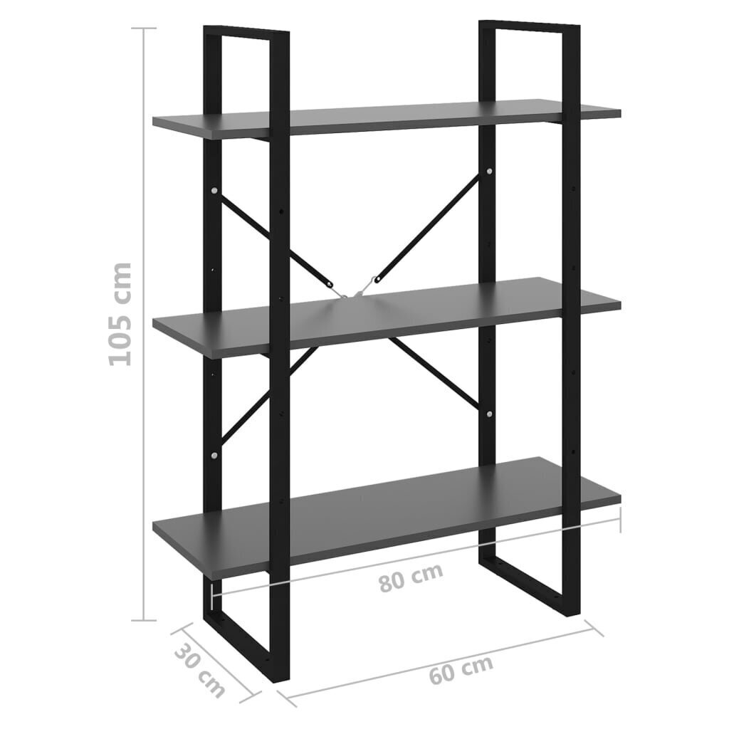 vidaXL raamaturiiul, hall 80 x 30 x 105 cm puitlaastplaat hind ja info | Riiulid | kaup24.ee