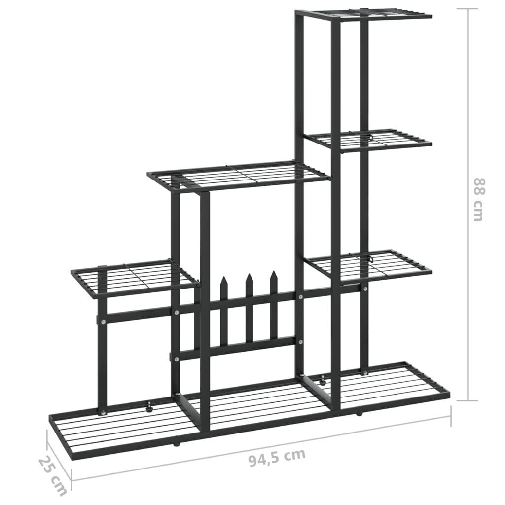 vidaXL lillealus, 94.5 x 25 x 88 cm, must, metall hind ja info | Aiatööriistad | kaup24.ee