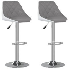 vidaXL baaripukid 2 tk, hall ja valge, kunstnahk hind ja info | Söögilaua toolid, köögitoolid | kaup24.ee