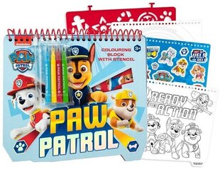 Värviraamat Paw Patrol kleebiste ja šabloonidega цена и информация | Книжки - раскраски | kaup24.ee