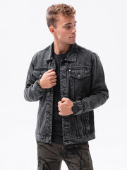 Мужская хлопковая джинсовая куртка Ombre C525, серая цена и информация | Мужские куртки | kaup24.ee