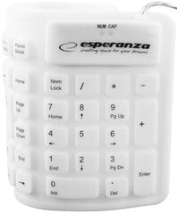 Silikoonist Klaviatuur Esperanza EK126W USB/OTG Paindlik ja veekindel / valge hind ja info | Klaviatuurid | kaup24.ee
