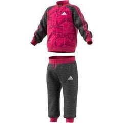 Laste spordidress Adidas I Bball Jog FT Roosa Must Mitmevärviline hind ja info | Adidas Tüdrukute riided | kaup24.ee