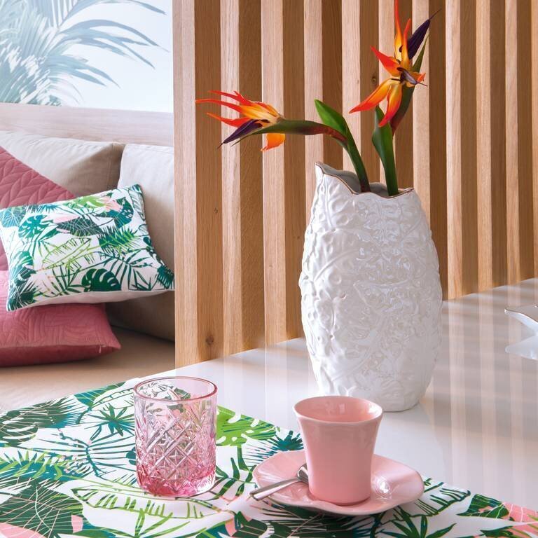 Dekoratiivne vaas My Home Tropical, valge, 17,4 X 13,4 X 30 cm hind ja info | Vaasid | kaup24.ee