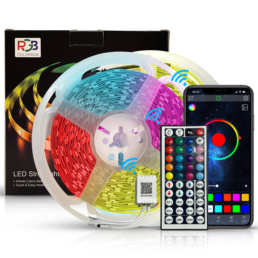 Nutikas RGB 5050 Led riba, 5 m, Bluetooth ja muusika sünkroonimine цена и информация | LED ribad | kaup24.ee