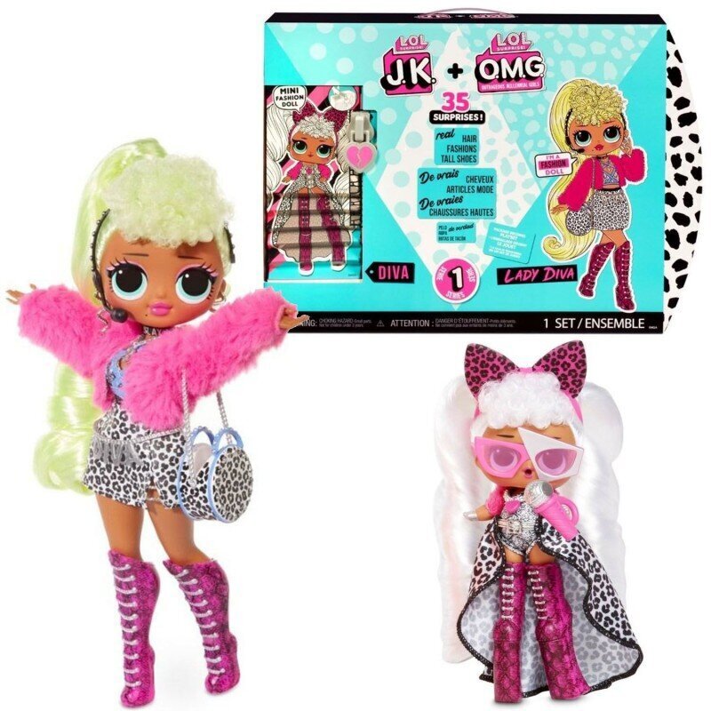 Komplekt kahest LOL Surprise nukust - LOL OMG Lady Diva & J.K. Diva цена и информация | Tüdrukute mänguasjad | kaup24.ee