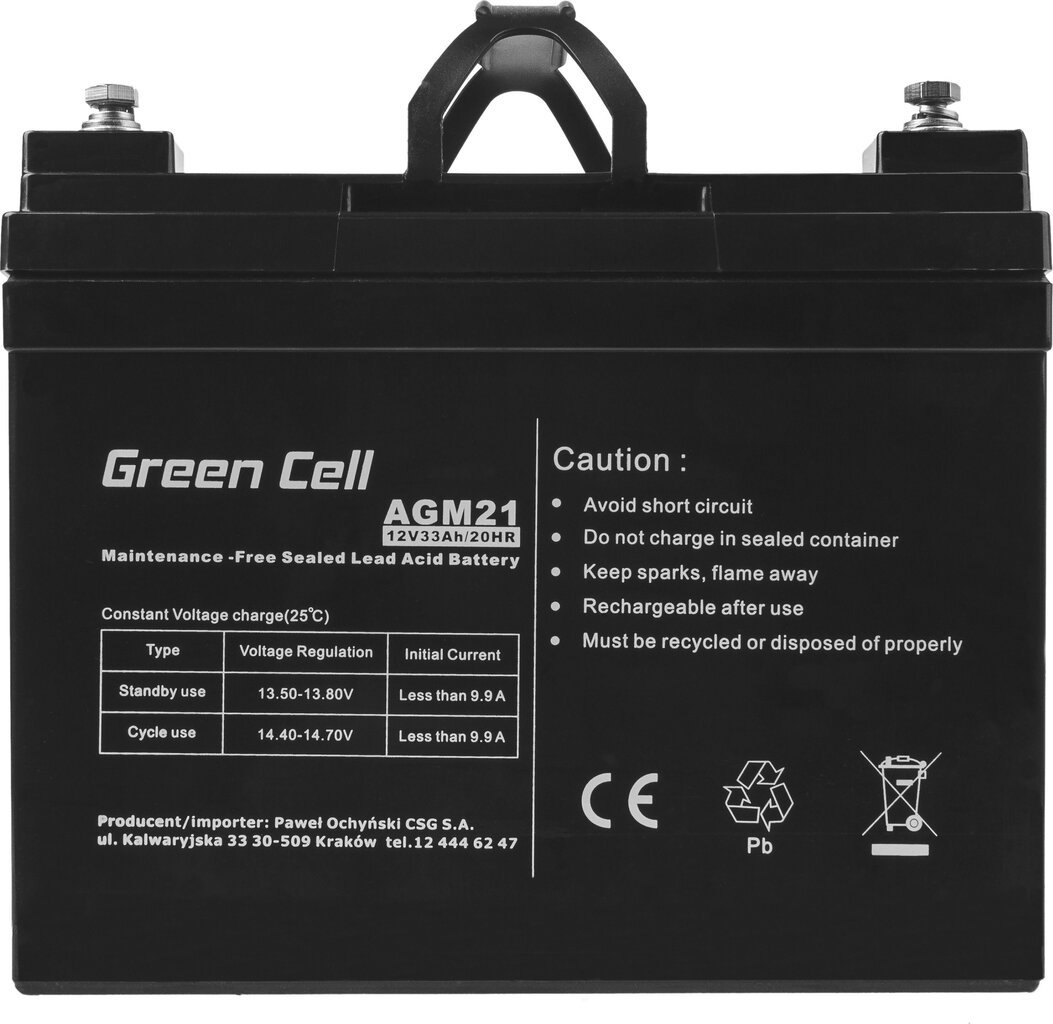 Green Cell AGM21 hind ja info | Akud | kaup24.ee