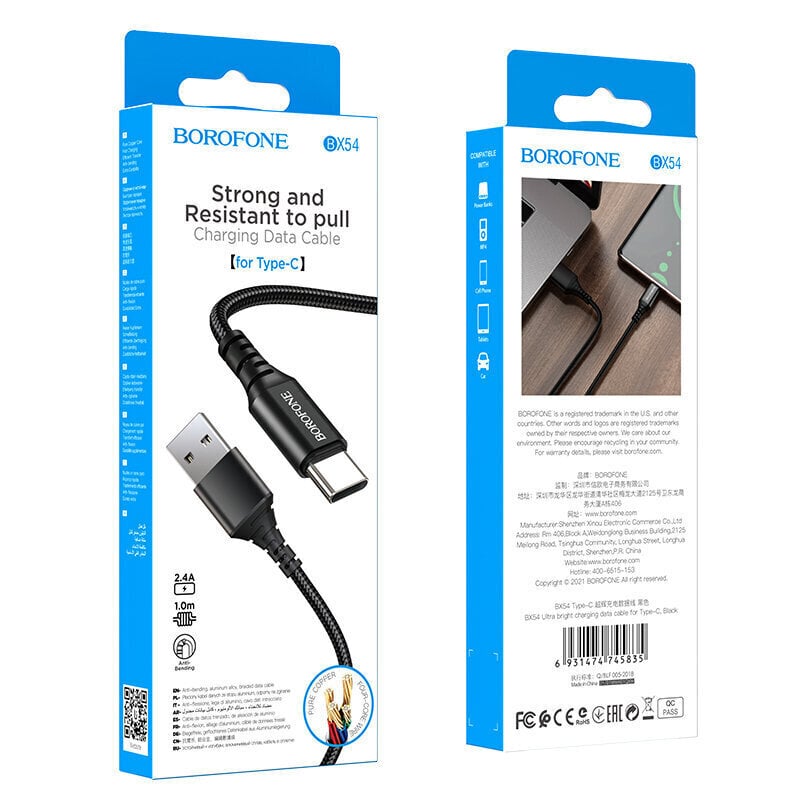 Borofone Cable BX54 цена и информация | Mobiiltelefonide kaablid | kaup24.ee