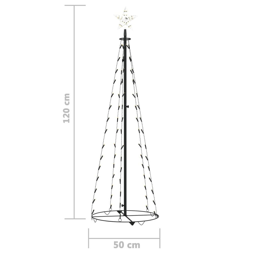 vidaXL koonusekujuline jõulupuu 70 sooja valget LEDi, 50 x 120 cm hind ja info | Kunstkuused | kaup24.ee