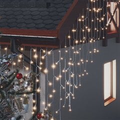 vidaXL LED-valguskardin, 100 m, 400 LEDi, soe valge, 8 funktsiooni цена и информация | Новогодняя гирлянда Holiday, 10 светодиодов, 30 см | kaup24.ee