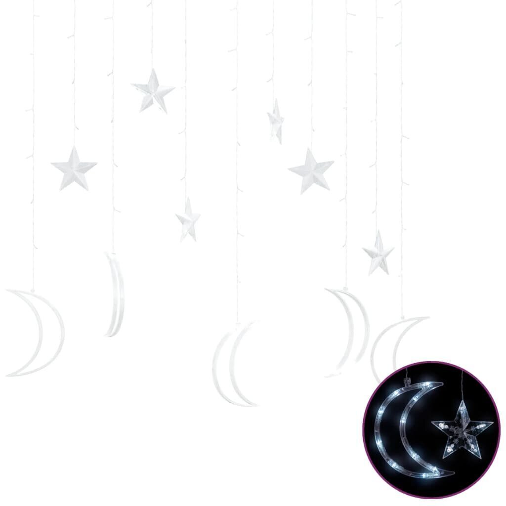 vidaXL haldjatuled tähed ja kuud, puldiga, 138 LEDi, külm valge hind ja info | Jõulutuled | kaup24.ee
