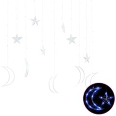 vidaXL haldjatuled tähed ja kuud, puldiga, 138 LEDi, sinine hind ja info | Jõulutuled | kaup24.ee